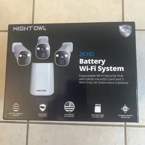 NIGHT OWL 2K HD BATTERY WI-FI SECURITY SYSTEM CAMERAS ( 3 Pack ) BRAND NEW