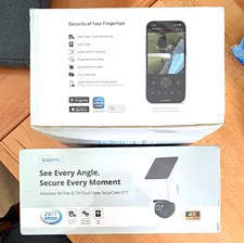 Safemo ST1 4K Wireless Solar Security Camera Dual View Pan Tilt New Sealed.