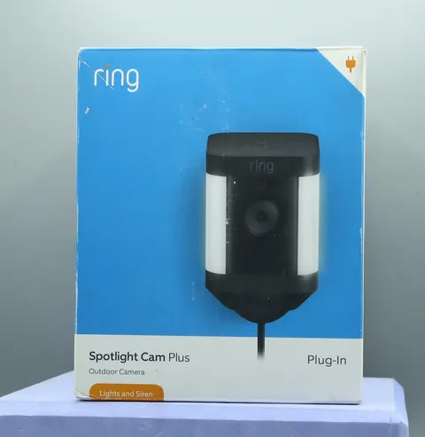 Ring Spotlight Cam Plus Outdoor Camera W/Lights and Siren, Plug-In