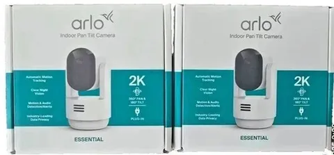 Arlo Essential Indoor Pan Tilt Security Camera 2K (2025 Release) -2 Cam Set NEW