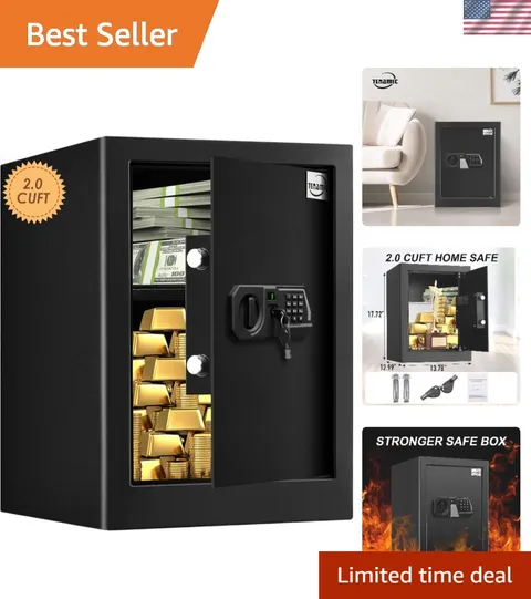 Fireproof Safe Box 2.0 Cuft Electronic Digital Security Box, Keypad Large Loc...