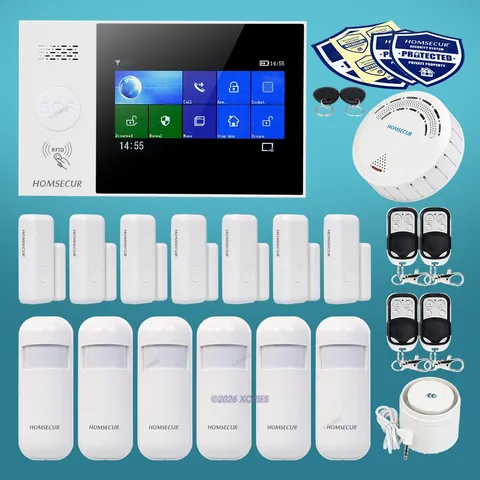 HOMSECUR Wireless WIFI 4G LCD Home Security Alarm System+6*PIR+Door Sensor