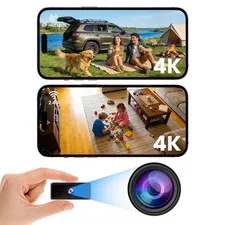 No WiFi Security Camera, 4K Mini Camera Works with or Without WiFi, Wireless ...