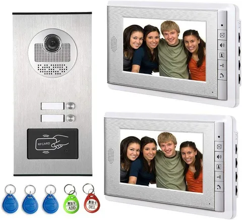 Video Intercom Entry System, Wired 7 Inches LCD Monitor Video Door Phone Doorbel