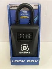 NEW GENUINE Brinks Resettable Lock Box Ex Large Capacity Steel Shackle 665-80001
