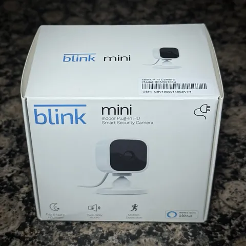 Blink Mini Indoor Plug-In Live HD Smart Security Camera NEW IN BOX