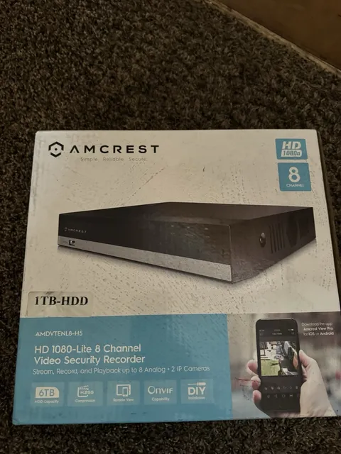 Amcrest 8CH DVR Security 8MP Camera System 2THDD Included AMDVTENL8-H5