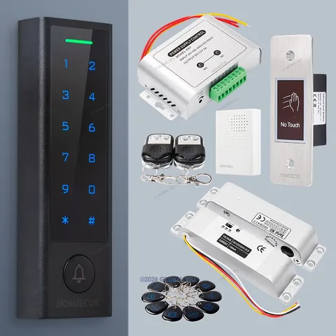 HOMSECUR Smart Waterproof WIFI RFID Access Control Kit Power+ Drop Bolt+Doorbell