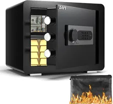 Safe Box, 0.8 Cubic Feet Home Safe with Fireproof Waterproof Bag, Security Safe