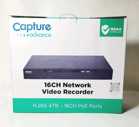 16 Channel PoE NVR Network Video Recorder 4TB HDD Capture Advance