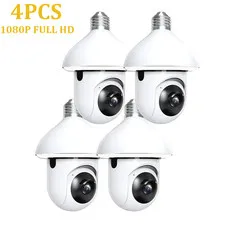 4pack Bulb Security Camera - 1080p Full HD Recording & 360° Panoramic View