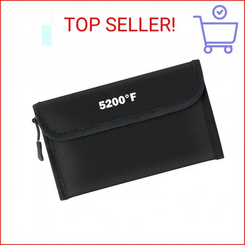 GQIRIL Fireproof Waterproof Document Bag - 5200°F Water Resistant Fire Proof Mon