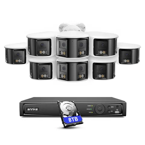 ANNKE 4K Dual Lens POE AI Color Night Security Camera System 8CH NVR 2-Way Talk