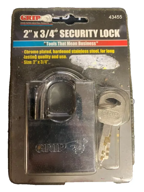 GRIP 43455 2" x 3/4 Security Lock, Chrome + Stainless w/4 Speciality (FVS031061)