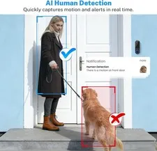 1080p Wireless Video Doorbell Camera AI Human Detection Night Vision with Chime