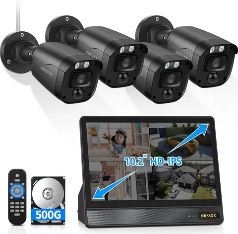 3K 5MP Wired CCTV Security Camera System with 122° Ultra Wide Angle, 4CH DVR wit