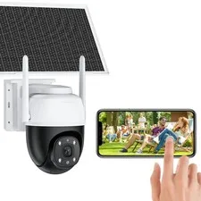 No Wifi Camera, 24 hours Continuous Recording AOV Solar Security Cameras Wire...