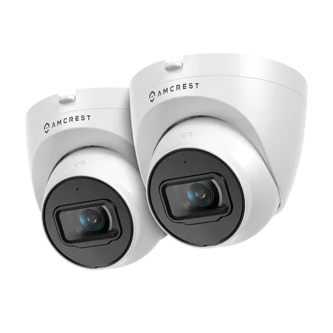 2-Pack UltraHD 4K (8MP) Outdoor IP Turret PoE , 3840x2160, 98ft NightVision, ...