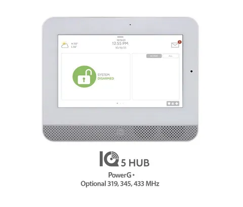 Qolsys IQ 5 Hub PowerG+ Touchscreen Home Security Alarm Control Panel White