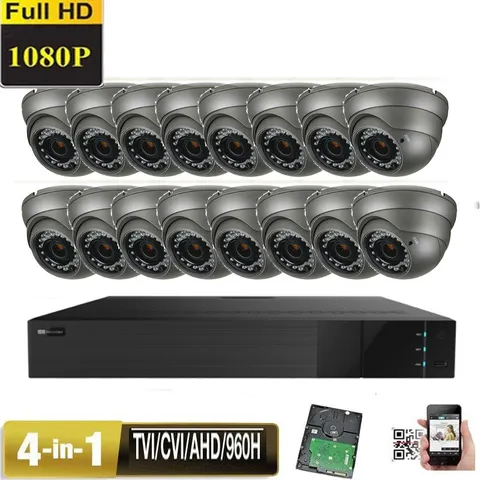 16CH 1080P DVR Sony CMOS 4-in-1 960H 960H 2.6MP Varifocal OSD Security Camera HF
