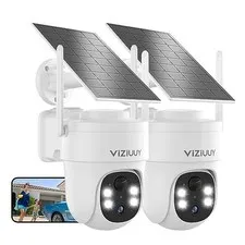 2 Camaras De Seguridad Wifi Exterior 1080P Inalambrica Con Vision Nocturna Video