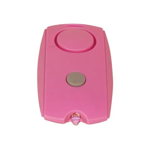 Pink Mini Personal Alarm with Keychain LED Flashlight and Belt Clip