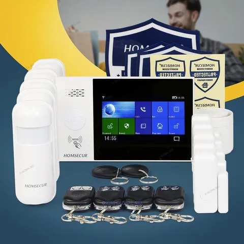 HOMSECUR Wireless WIFI 4G GSM LCD Home House Alarm System