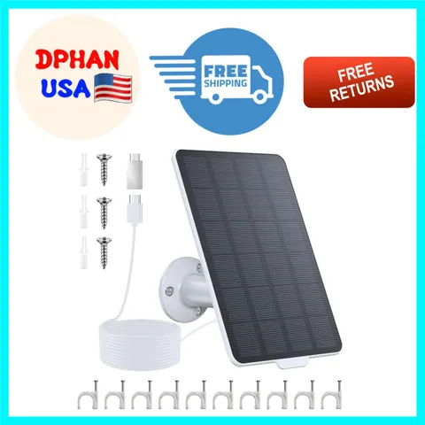 Waterproof Solar Panel Charger for Wireless Security Cameras - 9.8ft Cable