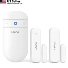 Door Chime When Opens, Opened Alarm for 1 Receiver+2 Sensor, White