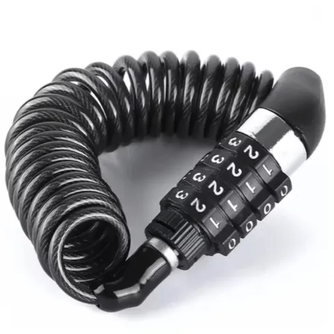 Cadenas A Combinaison 4 Chiffres pour Vélo Casque Moto Câble Acier Extensible