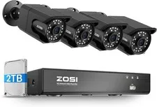 ZOSI 4K PoE Security Camera System 8CH NVR 2TB 24/7 Record Outdoor Indoor System