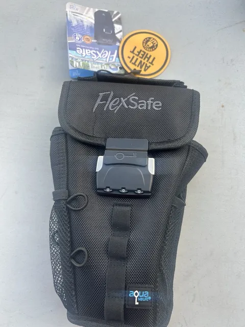 AquaVault FlexSafe Anti-Theft Portable Travel Safe Combination Lock - Black