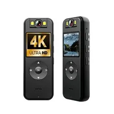 4K 30FPS UHD Wearable Body Cam, 1.4 Inch Screen, 6HR Battery, 64GB Included, ...