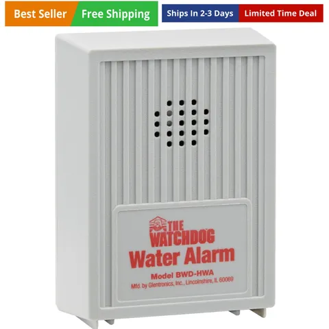 110 dB Water Alarm w/Detachable Sensor for Hard-to- Areas BWD-HWA