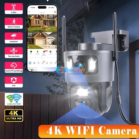NEW 360° Wireless Security Camera Zoom Outdoor 4K View Color Night Vision CCTV