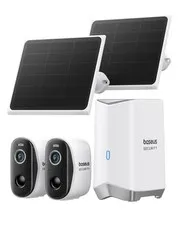 Baseus Solar Security Cameras Wireless Outdoor, N1 2-Cam Kit with Solar...