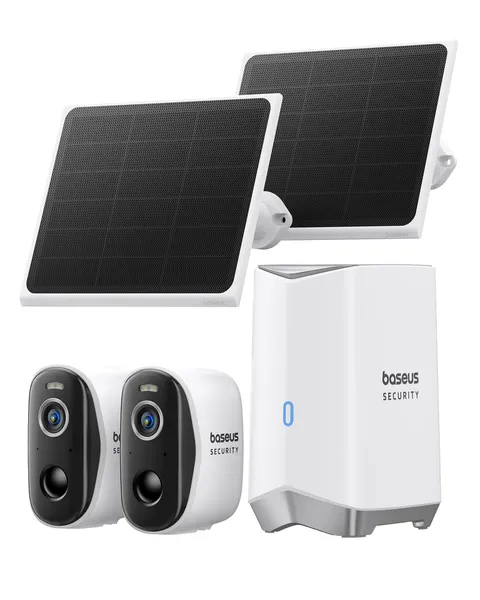 Baseus Solar Security Cameras Wireless Outdoor, N1 2-Cam Kit with Solar...