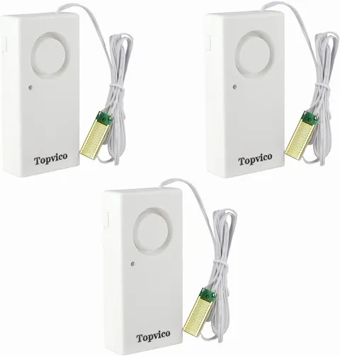 Topvico Water Leak Sensor Detector Flood Alarm for Basement RV Moisture 120dB...