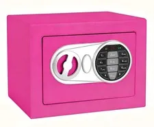 Pink Safe Box with Sensor Light Electronic Digital Keypad Steel Small Safe