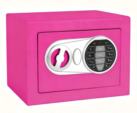 Pink Safe Box with Sensor Light Electronic Digital Keypad Steel Small Safe