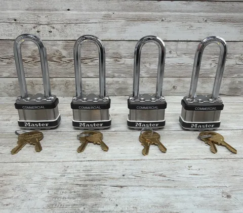 Master Lock Magnum Heavy Duty Padlock w/ Keys 4 Pack Keyed-Alike M1KALJSTS #0455