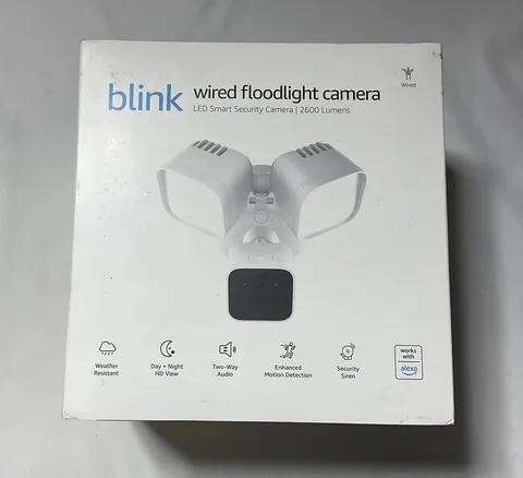 Blink Wired Floodlight Outdoor Smart Security Camera 2600 Lumens G9