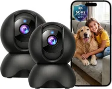 2K 5G Indoor Security Camera for Home, No Subscription AI Baby Monitor with Phon