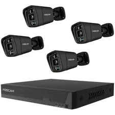 Foscam FN9108E-B4-2T 8-Ch CCTV Set 4 3K 5MP 2TB HDD PoE Cameras Black