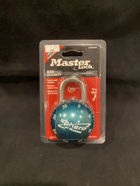 MASTER LOCK 2075DBLU SPHERO Spin Combination Lock BLUE NEW SEALED NOS NIB
