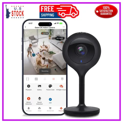 Geeni Look 2K 4MP Smart Indoor Security Camera 1440p Ultra HD