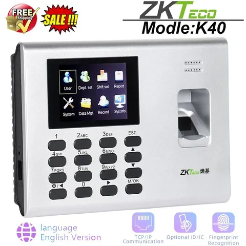 ZKteco K40 Access Control TCP/IP Clock Biometric Fingerprint Time Attendance