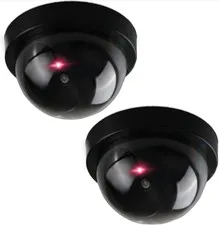2 Pack Fake Decoy Security Camera 4.5 inch * 3 inch With Flashing Red Lights