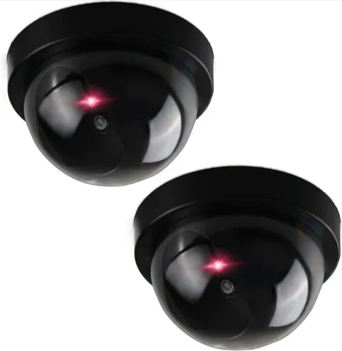 2 Pack Fake Decoy Security Camera 4.5 inch * 3 inch With Flashing Red Lights