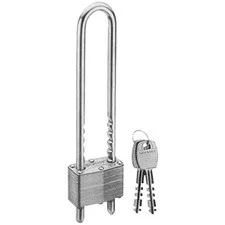 Master Lock Silver Outdoor Laminated Padlock with Keys, 1.85" wide Long Shackle